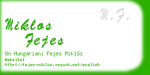 miklos fejes business card